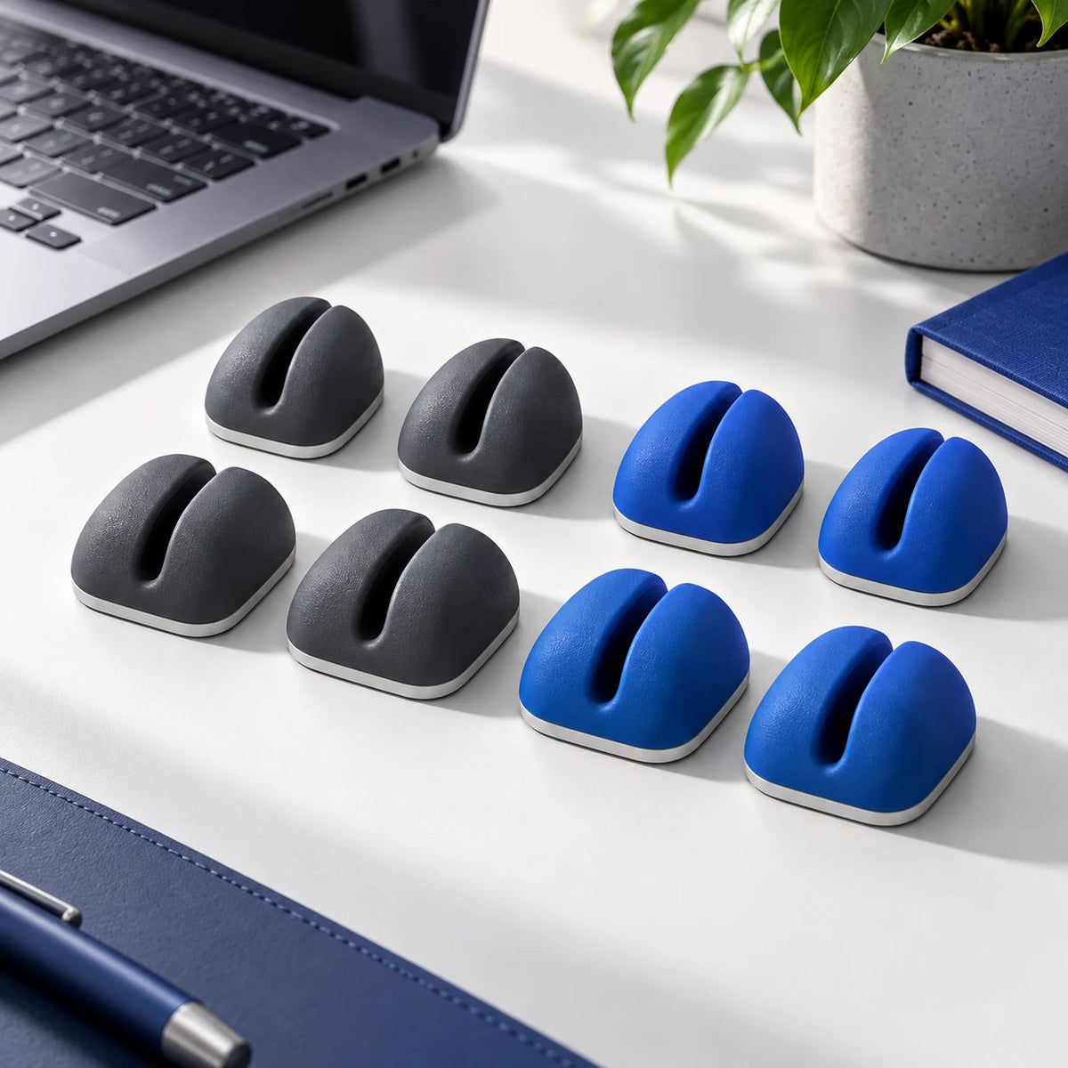 Silicone Cable Clip Set — in an everyday setting