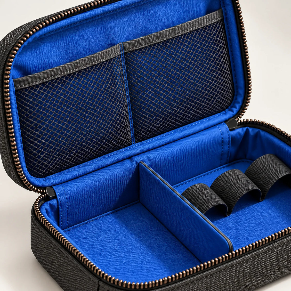 Structured Tech Organizer Pouch — material and construction detail