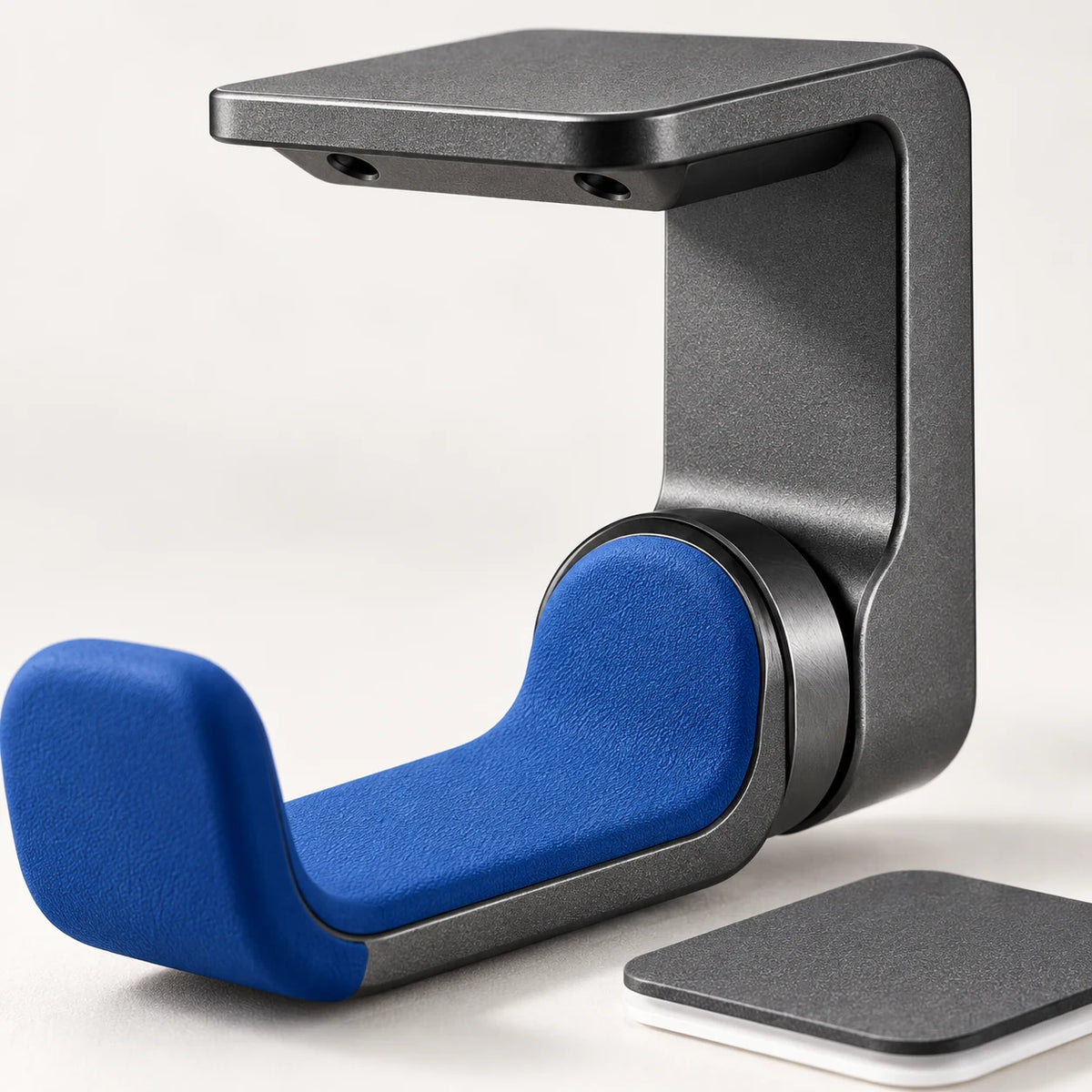 Under-Desk Headphone Hanger — material and construction detail